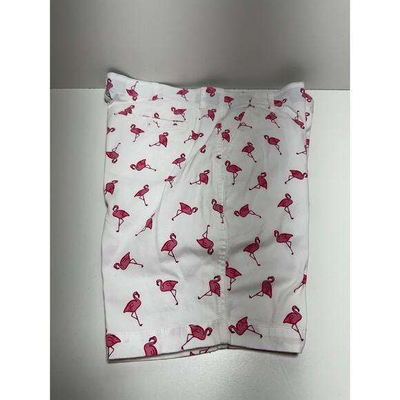 Plugg Flex Men’s Pink Flamingo Print Shorts Sz 38 Stretch Resort Cruise Summer - Picture 1 of 8